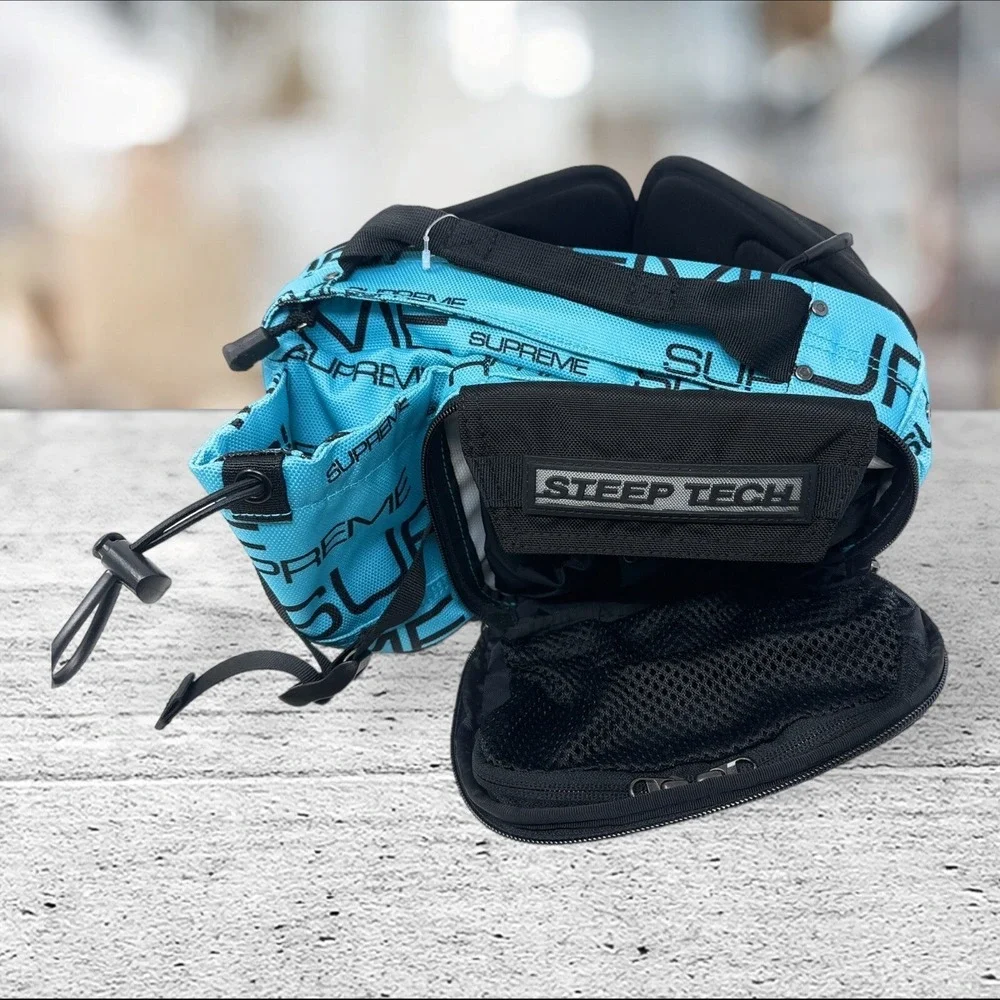 Supreme The North Face Steep Tech Waist Bag Mens OS Teal Blue Logo Print